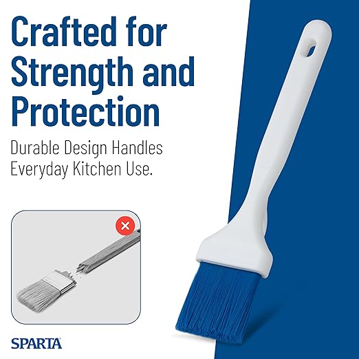 SPARTA Meteor Basting Brush, Nylon Bristle Pastry Brush for Cooking and Baking, 2" Wide, 12 Count, Blue