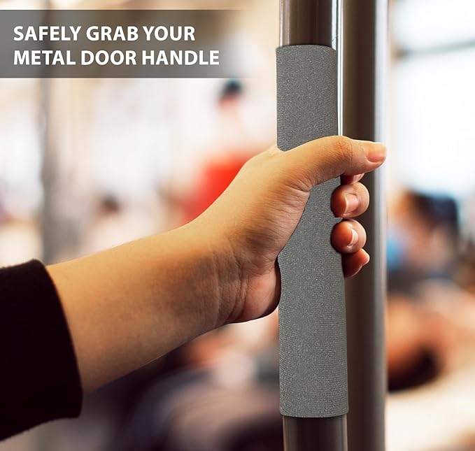 Door Handle Cover for Commercial Business Door Handles; No More Hot Handles (Grey, 4)