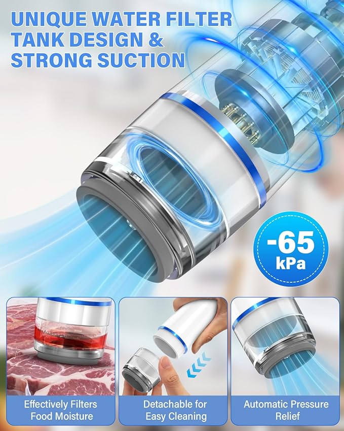 Handheld Vacuum Sealer Machine for Food Automatic Compact Vacuum Sealer Kit Food Sealer Saver with Visual Water Tank for Reusable Vacuum Bag,Regular&Wide Mouth Mason Canning Jar Mother's Day Gifts