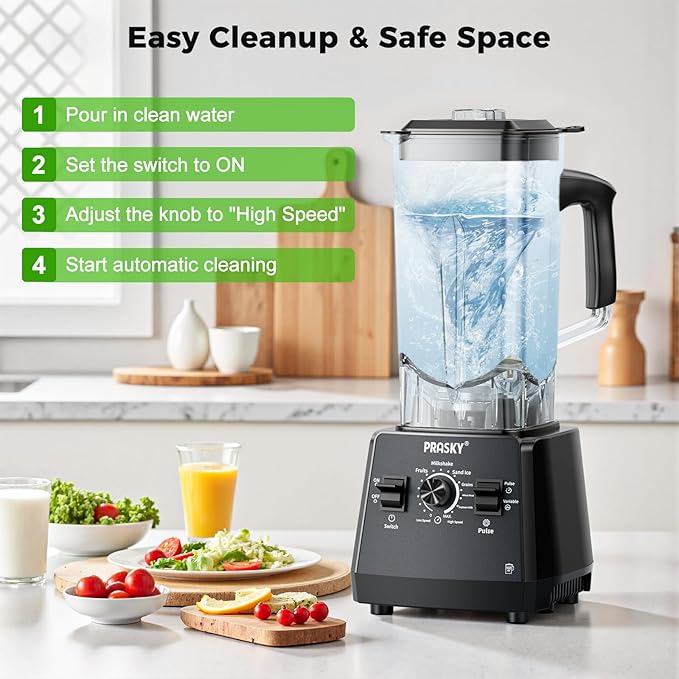 2400W High Speed Countertop Blender, 101oz Large Capacity, BPA-Free, 25000 RPM Blenders for Smoothies, Ice Crushing, Soups, Nut Butters & Baby Food (Gray, 3L)
