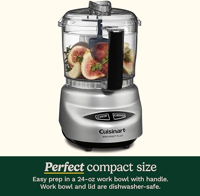 Cuisinart Mini-Prep Plus Food Processor,24-Ounce Mini Food Processor to Chop Herbs,Vegetables,and Hard Cheese,24-Ounce Work Bowl,Reversible Stainless Steel Blade,DLC-2ABC,Brushed Chrome,(Pack of 4)