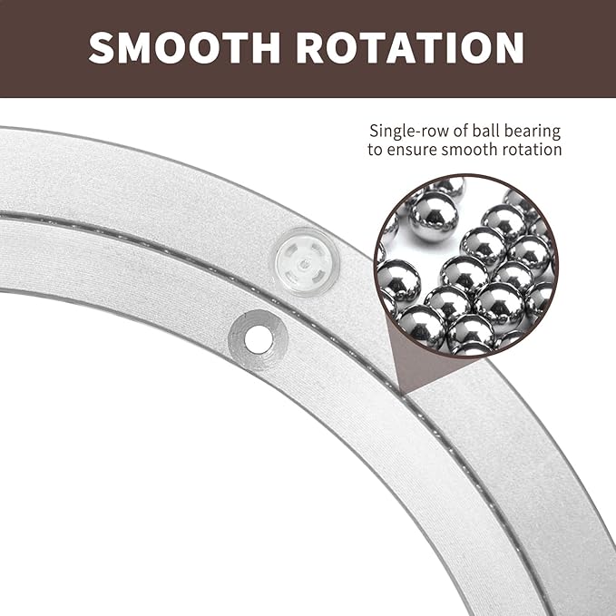 Lazy Susan Hardware Silent Non-Slip Turntable Aluminium Turntable Bearing for Round Dining Table TV Rotating Table 18 inch