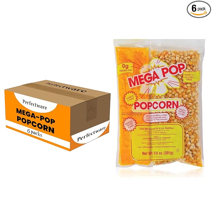 10.6 Oz Popcorn Portion Packs - Package of 6ct