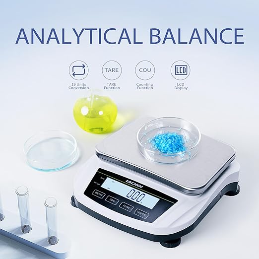 Digital Scale 0.01g 5000g Lab Precision Scale 0.01g Accuracy with LCD Display Laboratory Analytical Balance 19 Unit Conversion Scientific Digital Balance (No Test Weight)