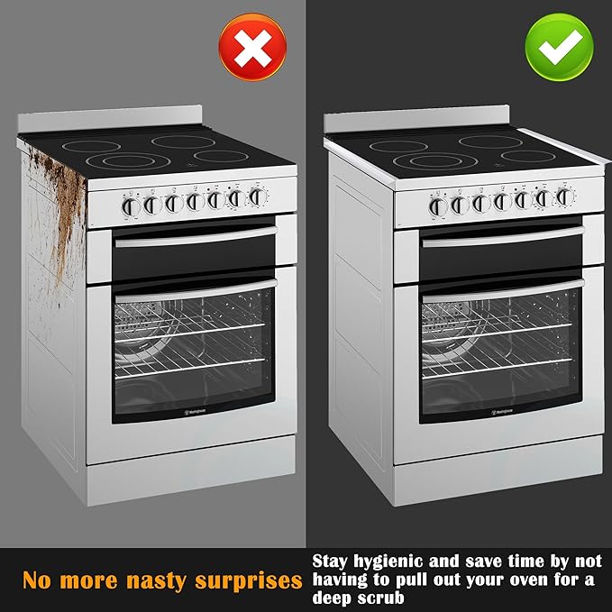 Silicone Stove Counter Gap Cover Kitchen Counter Gap Filler Transparent 21" Long Gap Filler Sealing Spills between Kitchen Appliances Washing Machine and Stovetop, Set of 2 (Clear)