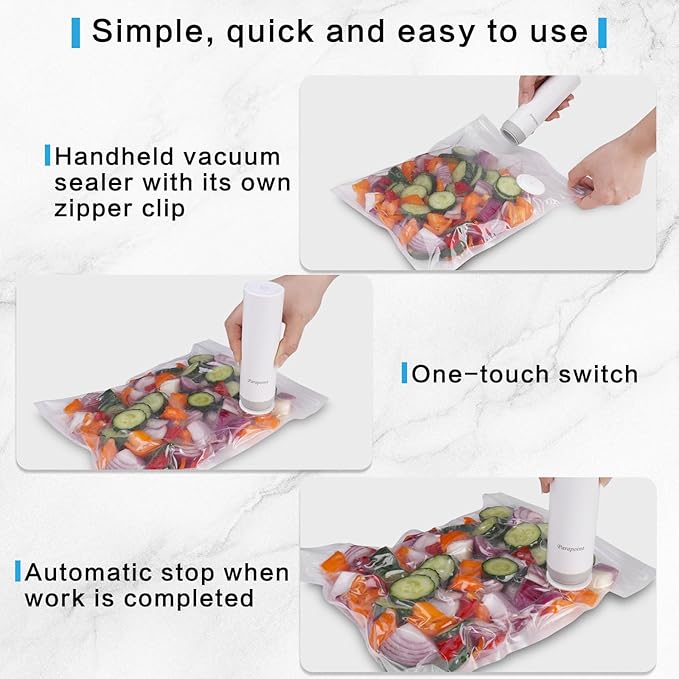 Reusable Vacuum Sealer Bags for Food – 30 Pack BPA-Free Large (11 x 20 in) Vacuum Storage Bags | Freezer & Microwave Safe | Leak-Proof & Odor-Resistant | Compatible With Many Vacuum Sealers