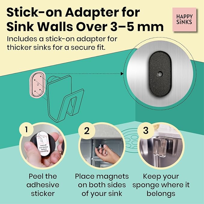 Magnetic Sponge Holder - Kitchen Sink Organizer - Ideal for Kitchen Organization & Accessories - Sink Sponge Holder (Biocomposite)