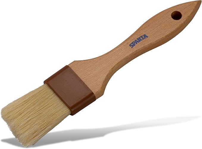 SPARTA Chef Series Basting Brush, Flat Boar Bristle Pastry Brush for Cooking and Baking, 2" Wide, 12 Count