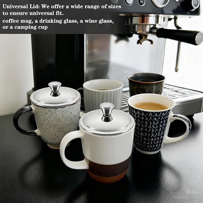 2.7Inch Stainless Steel Universal Drink Covers, Gooseneck Kettle Lid, Mini Lid for Tea Cups, Drink Cover, Coffee Mugs, Tea Cups, Beers