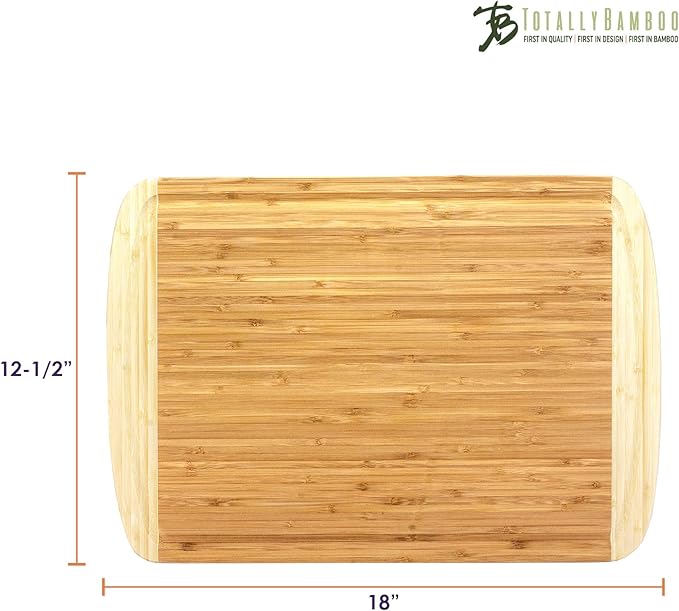 Totally Bamboo Kona Groove Bamboo Carving & Cutting Board, 18" x 12-1/2"