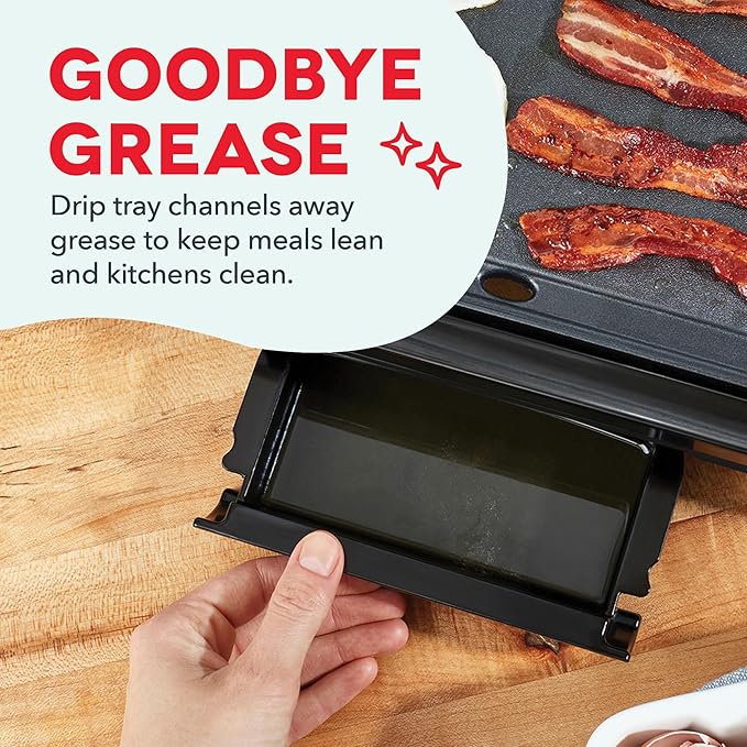 Dash Deluxe Everyday Griddle - Electric Griddle with Removable Plate - Nonstick, Easy-Clean Surface & Anti-Slip Base - Recipe Book Included - Navy