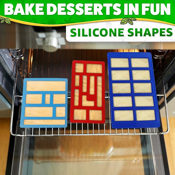 3 Pcs Silicone Chocolate Molds - Building Brick Mold Silicone Non-Stick Ice Cube Tray, Easy to Use & Clean - Designed for Candy, Chocolate, Ice, Gelatin, Soap, Jelly Shots, Cake Decorating & More Fun