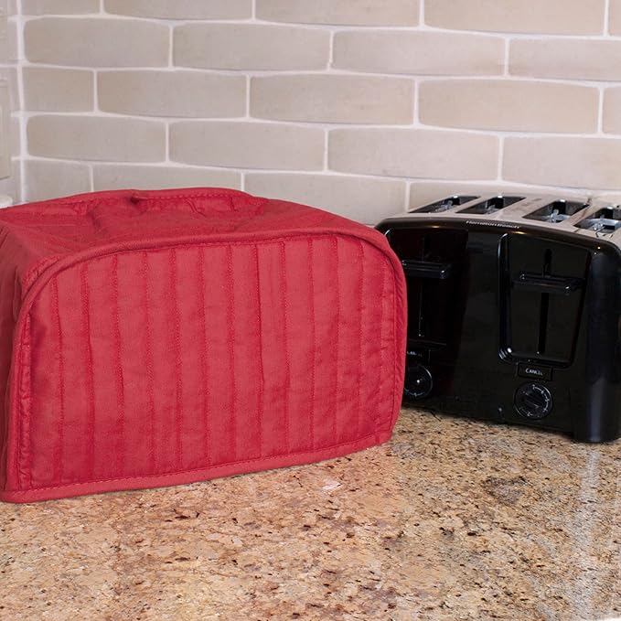 RITZ Premium Universal Four Slice Toaster Cover, 11.25" x 7.25" x 10.5", Polyester and Cotton Quilted, Fingerprint Protector, Super Soft Appliance Cover, Dust Protection (Appliance NOT Included),