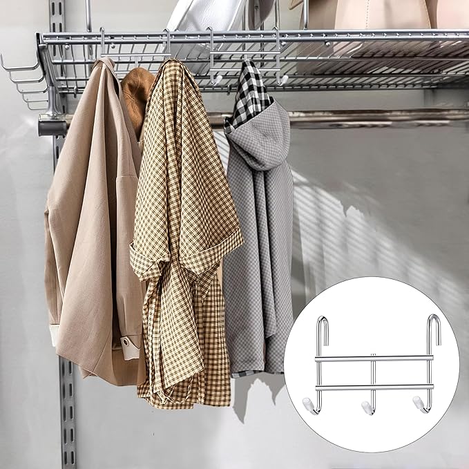 Hooks for Wire Shelving, Multi-Purpose Durable Hanging Wire Shelving Hooks with Rubber Cover for Wall Grid Panels (6 Pack)