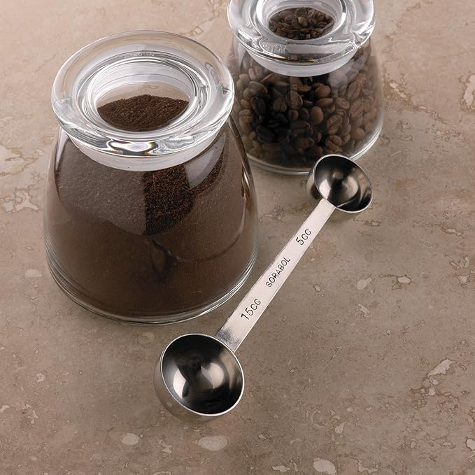 Fox Run Double Measure Scoop, 7.75 x 1.75 x 1.25 inches, Metallic