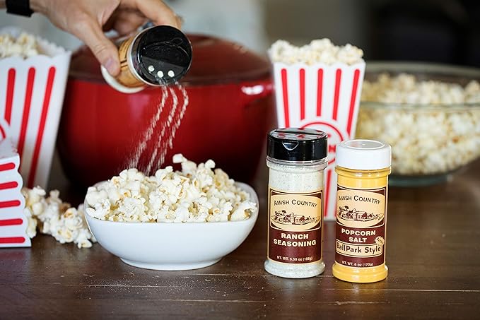 Amish Country Popcorn | Seasoning Variety Pack | BallPark Style ButterSalt - 5.5 oz and Ranch - 5.5 oz Popcorn Seasoning | Old Fashioned, Non-GMO