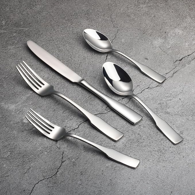 Alata Kate 80-Piece Silverware Set,Service for 16,Stainless Steel Flatware Set,Mirror Polished Cutlery Set,Dishwasher Safe