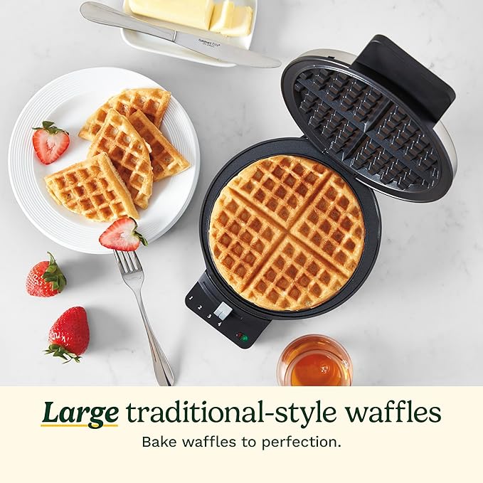 Cuisinart Waffle Maker,1250W Round Classic Waffle Iron,5-Setting Adjustable Browning Control,WMR-CAP2,Brushed Stainless,(Pack of 2)