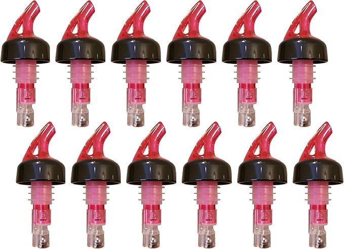 Wine-by-the-Glass 5 Ounce Portion Spouts with Red Top - Pack of 12