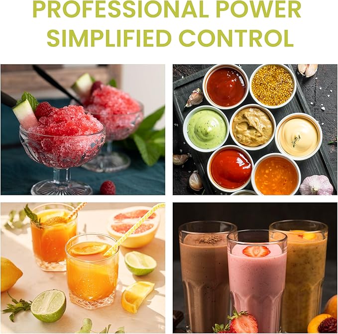 Simple Deluxe Smoothie Blender, 1200W Powerful Countertop Blenders for Kitchen, 60 oz Capacity Blender for Smoothies with BPA-Free Portable Cups, Ice Crushing, Juices, Shakes and Sauces, Silver
