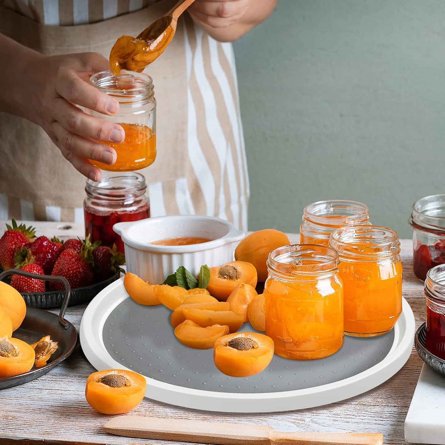 3Pack Non Skid Lazy Susan Turntable,Single Round Rotating Kitchen Spice Organizer for cabinets,Pantry, Bathroom, Refrigerator (12Inch)