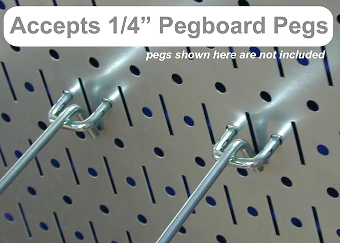 Wall Control Kitchen Pegboard Organizer Pots and Pans Storage Rack Organization Kit with White Pegboard and Blue Accessories