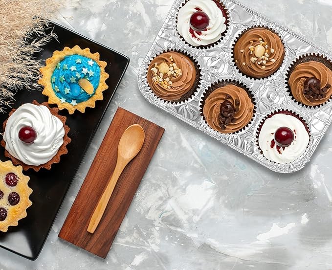 PARTY BARGAINS 6-Cup Aluminum Muffin Pans - 20 Pack, Standard Size Cupcake Pans, Disposable Muffin Tin for Baking (Max 240°C)