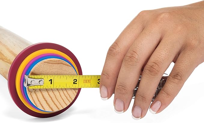 GreenOlive Rolling Pin Guide Ring Spacer Bands (8 Piece Set) Multicolored Flexible Silicone Slip On Baking Accessories Fit 1 3/4” to 2” Wide Dough Rollers