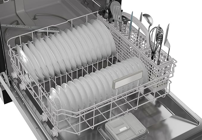 Sharp SDW6506JS 24-inch Stainless Steel Dishwasher, 49 dB, Third Rack, 12 Place Settings, Front Touch Controls