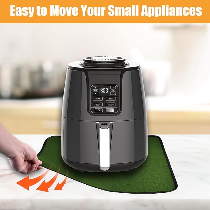 Heat Resistant Mat for Air Fryer,Deep Fryer,Oven,15x18in Hot Pads for Kitchen Counter Heat Protector,Under Coffee Maker Mats for Quartz Countertop Protector,Deep Fryer Coffee Machine Mats (Green)