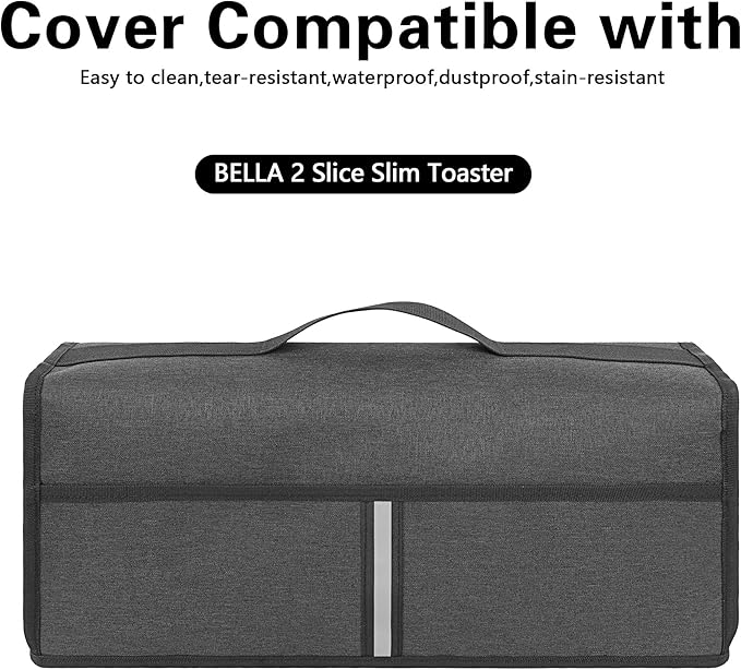 Toaster Cover Compatible with bella 4 Slice Slim Toaster,Waterproof Heatproofant Dustproof Protective Case Heavy Duty Cover-Dark Gray