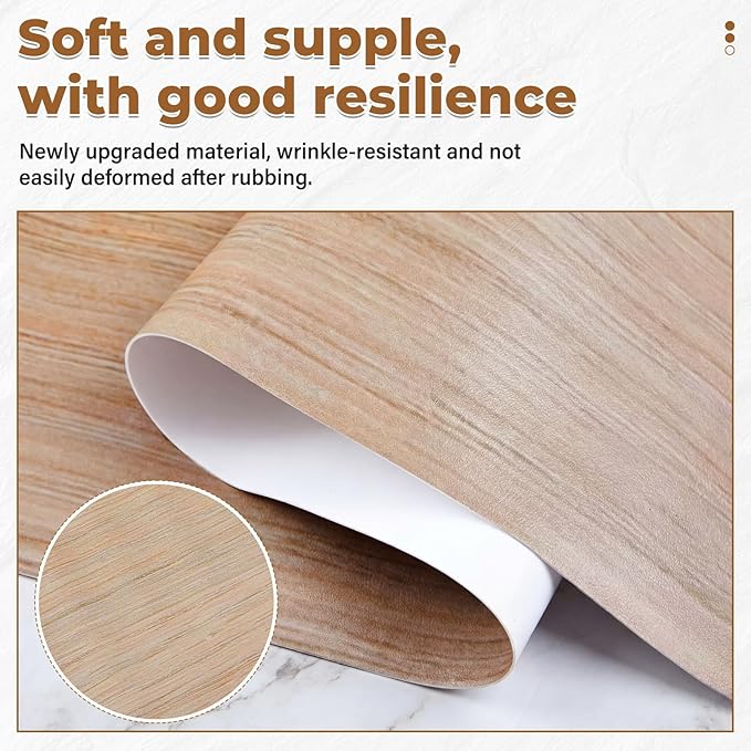 Zhehao Silicone Mat, 47.2'' x 23.6'' Wood Grain Nonslip Heat Resistant Kitchen Countertop Protector Mat, Waterproof Table Protector Cover for Baking, Crafting, Dough Rolling