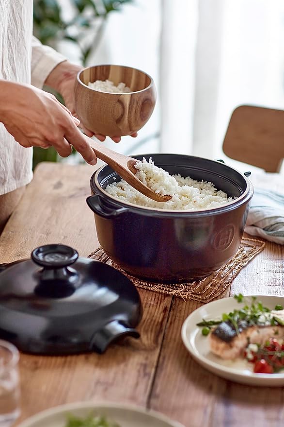 Emile Henry 2.5 qt Rice Pot | Charcoal