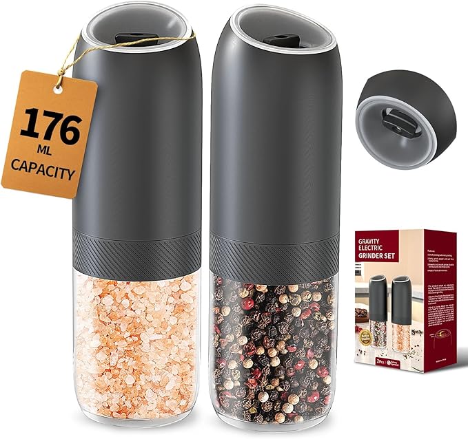 Gravity Electric Pepper Grinder Set and Rechargeable Wine Opener Set