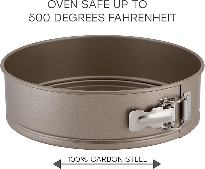 Kitchen Details Pro Series 9.5 Inch Round Spring Form Pan | Dimensions: 9.5” x 2.7 | Nonstick | Even Heating and Browning | Easy Release | Easy to Clean | Durable | Bakeware | Kitchen