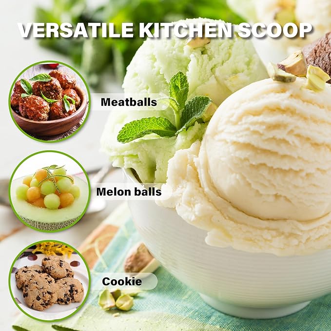 Extra Small Cookie Scoop, 1 Teaspoon Cookie Scoop, Mini Ice Cream Scoop for Melon Baller, Cookie Dough, 0.2oz / 25mm, Easy Squeeze & Release, Red