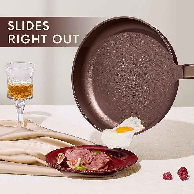 CAROTE Pots and Pans Set Nonstick, 16pcs Cookware Set Nonstick Non-Toxic & PFOA&PFOS-Free, Dishwasher, RV/Camping Cookware Set, Cooking Pots with Lids,Wine Red