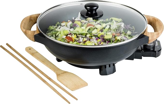 Bestron AEW100AS Electric Wok, Metal, 5 Litres