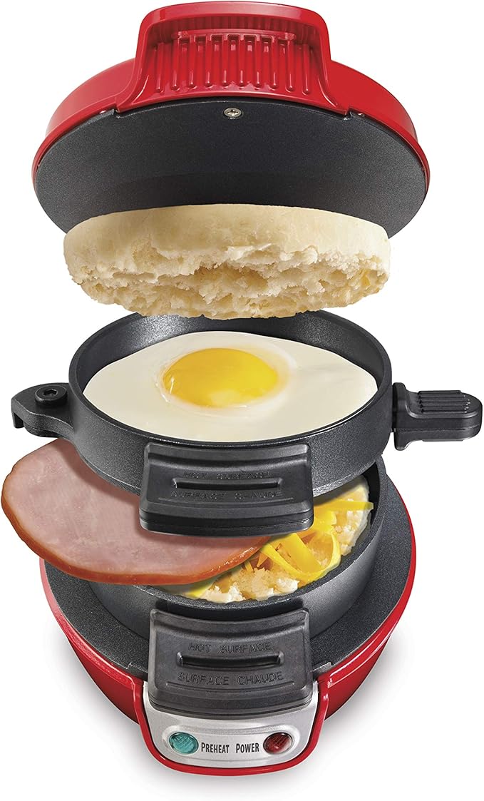 Hamilton Beach Breakfast Sandwich Maker with Egg Cooker Ring & Breakfast Sandwich Maker with Egg Cooker Ring