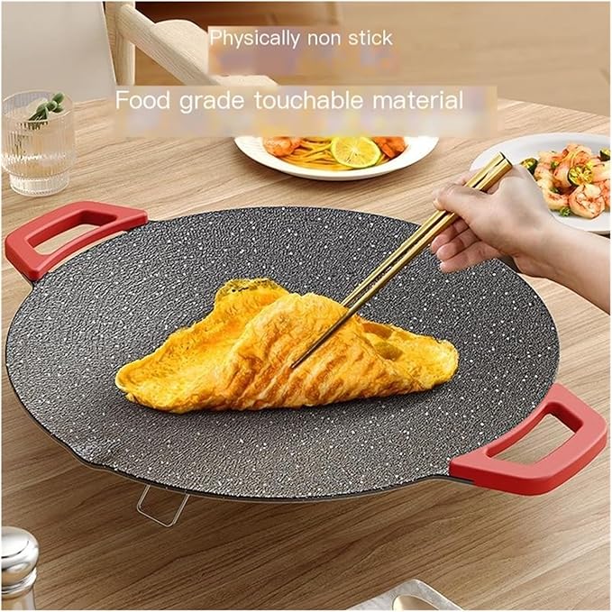 Non-Stick Electric Indoor Grill Pan 36cm, Smokeless Korean BBQ Grill with Adjustable Temperature, Portable Electric Griddle for Steak, Seafood, Vegetables, 700W Powerful Heating, Easy to Clean(28 Cm)