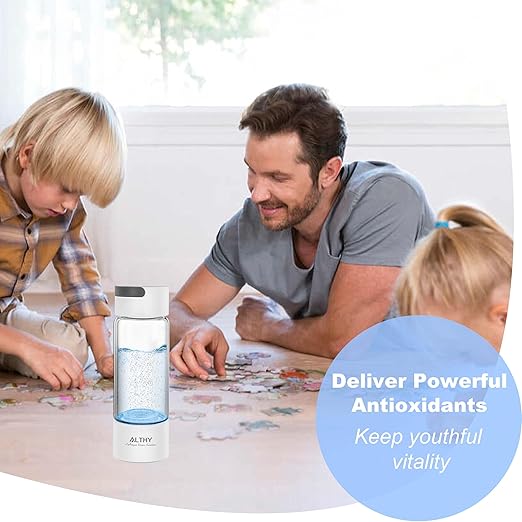 ALTHY Molecular Hydrogen Water Generator Hydrogen Water Bottle,Glass Flask, SPE PEM Technology Ionizer with Inhaler Adapter