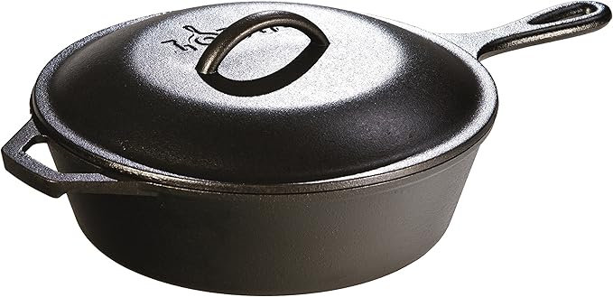Lodge Pre-Seasoned Cast Iron Lid - Cast Iron Lid for Skillet, Grill Pan, Griddle, and Dutch Oven - 8 Inch