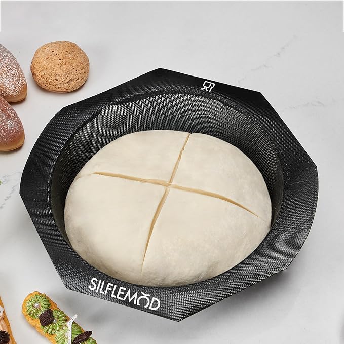 Silicone Peforated Sourdough Bread Baking Mold - Perfect Round Silicone Bread Sling for Dutch Oven - Cast Iron Pot Liner for Bread Baking