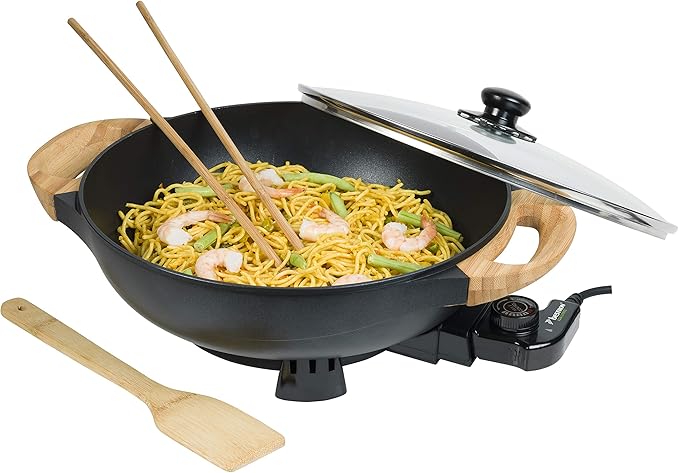 Bestron AEW100AS Electric Wok, Metal, 5 Litres