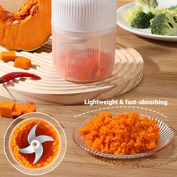 2026 New Electric Garlic Chopper, Mini Portable Veggie Chopper, Small Cordless Garlic Choppers Mincer, USB Rechargeable, 350ML Electric Mini Veggie Cutter for Onion, Garlic, Chili, Ginger (Blue*2)