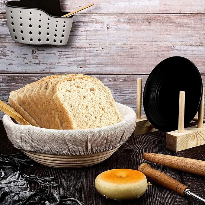 Proofing Bread Basket Cloth, Reusable Breathable Liner Flax Banneton Proofing Bread, Round Cloth Baking supplies Bread Proofing Baskets,Baking Tools and Accessories (9 inch)