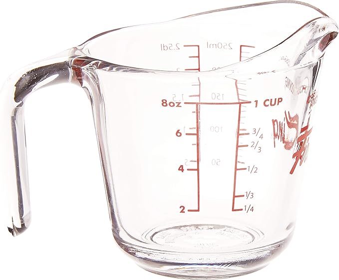 Anchor Hocking Fire-King Measuring Cup, Glass, 1-Cup