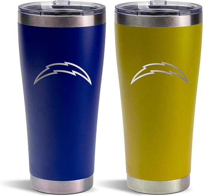 The Memory Company Officially Licenced NFL 30OZ Tumbler Set - 2-Pack Home & Away Stainless Steel Insulated Tumblers with Straws, Double Wall Vacuum Sealed Football Fan Drinkware