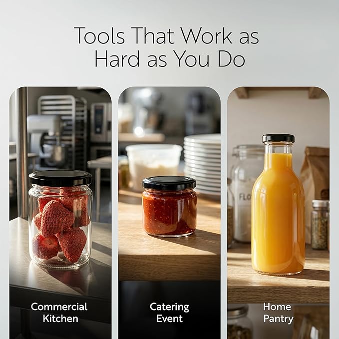Restaurantware 10 Pack Of Glass Jars, 8 Oz Durable Glass Jars With Lids, Small Mason Jar For Food Reusable Hot And Cold Friendly, For Restaurants And Kitchens, Clear Storage Jar