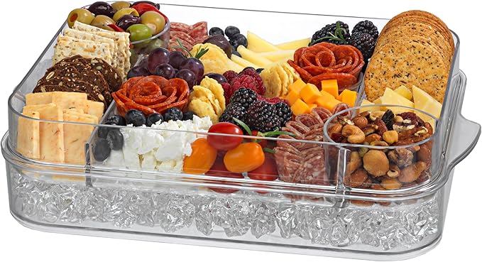 Prodyne Charcuterie On Ice & Deviled Eggs On Ice Platter 2 Piece Serveware Set